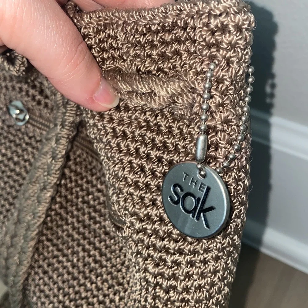 VGUC the Sak Brand Backpack Purse Woven Braided Weave Drawstring Bag